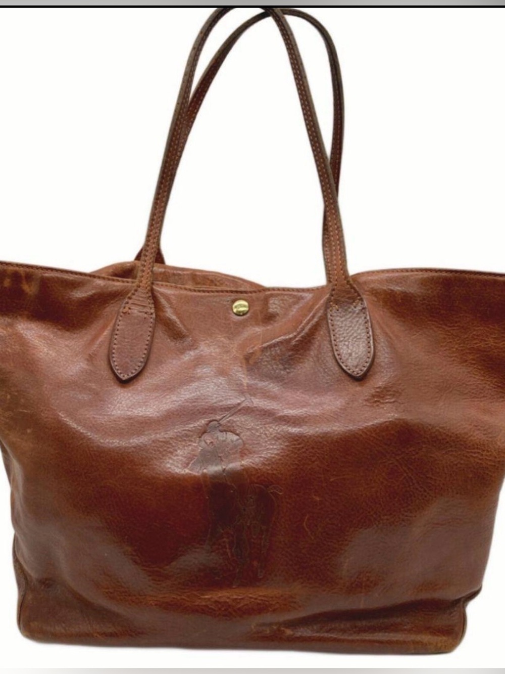 Ralph Lauren Classic Brown Leather Tote Bag - Picture 11 of 13